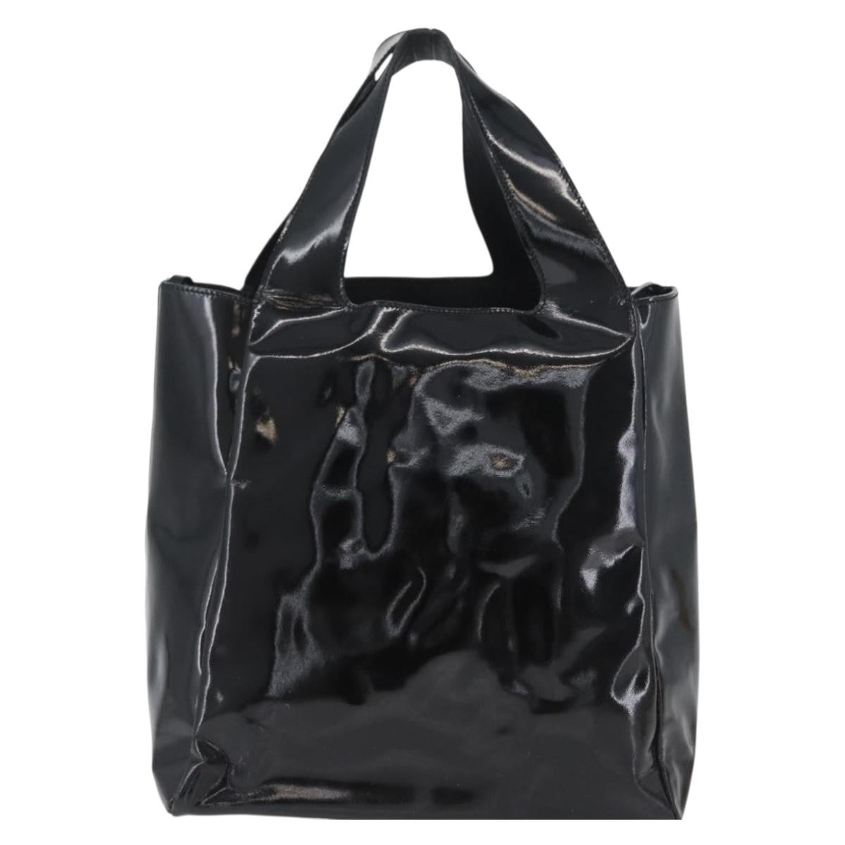 Prada Vintage Patent Leather Black Patent_Leather Handbag (Pre-Owned)