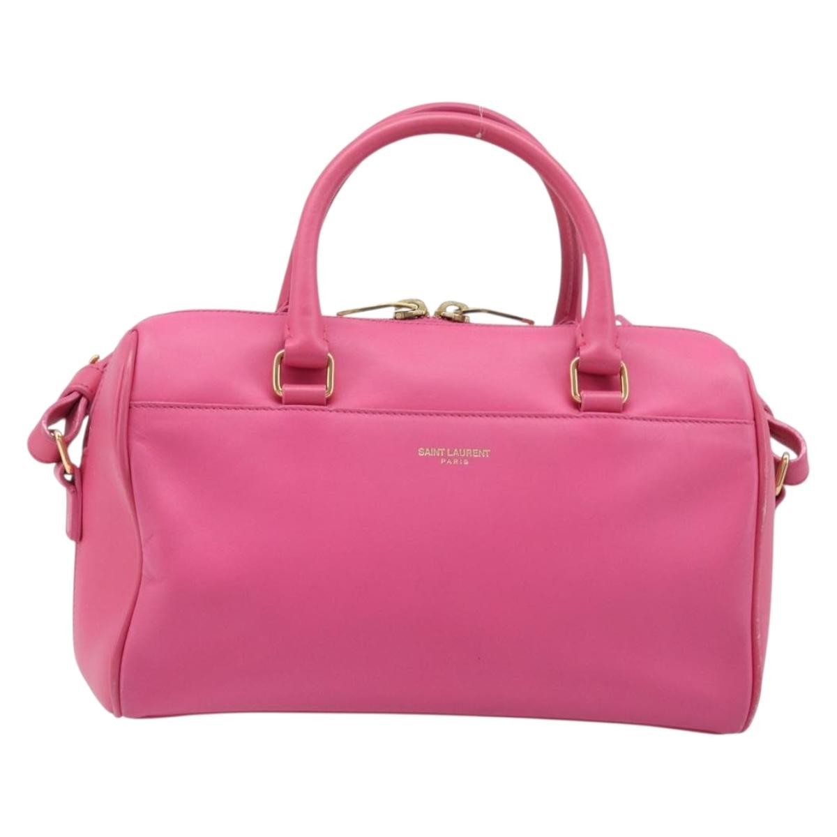 Saint Laurent Classic Duffle Leather Pink Leather Handbag (Pre-Owned)
