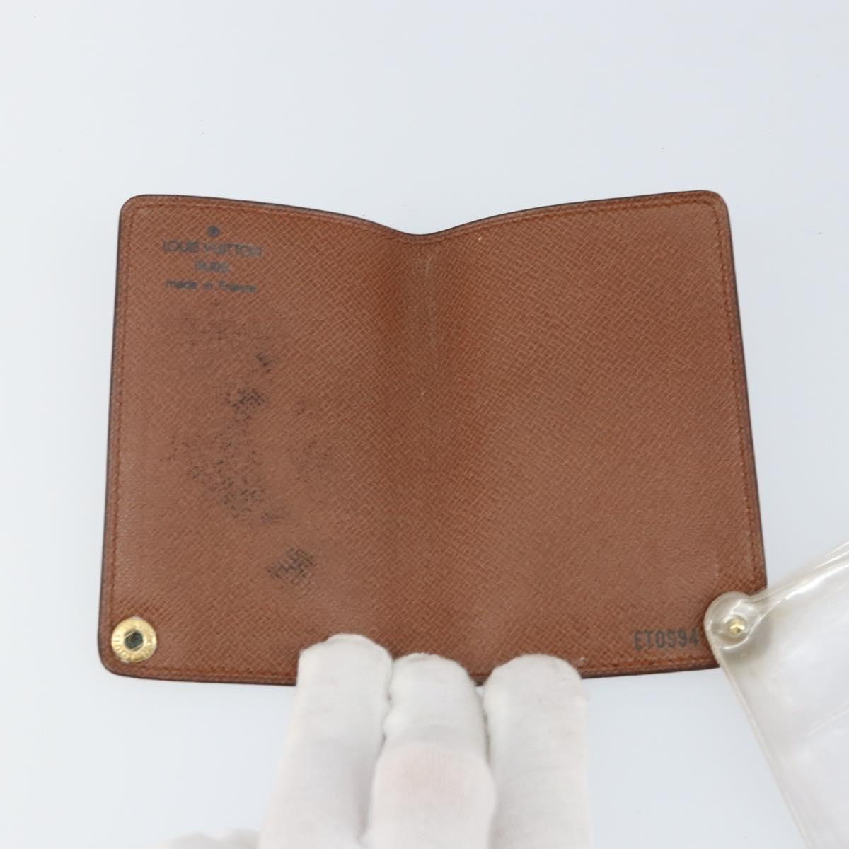 Louis Vuitton Porte Cartes Pression Card Case Monogram Canvas Brown Canvas Card Holders Accessory (Pre-Owned)