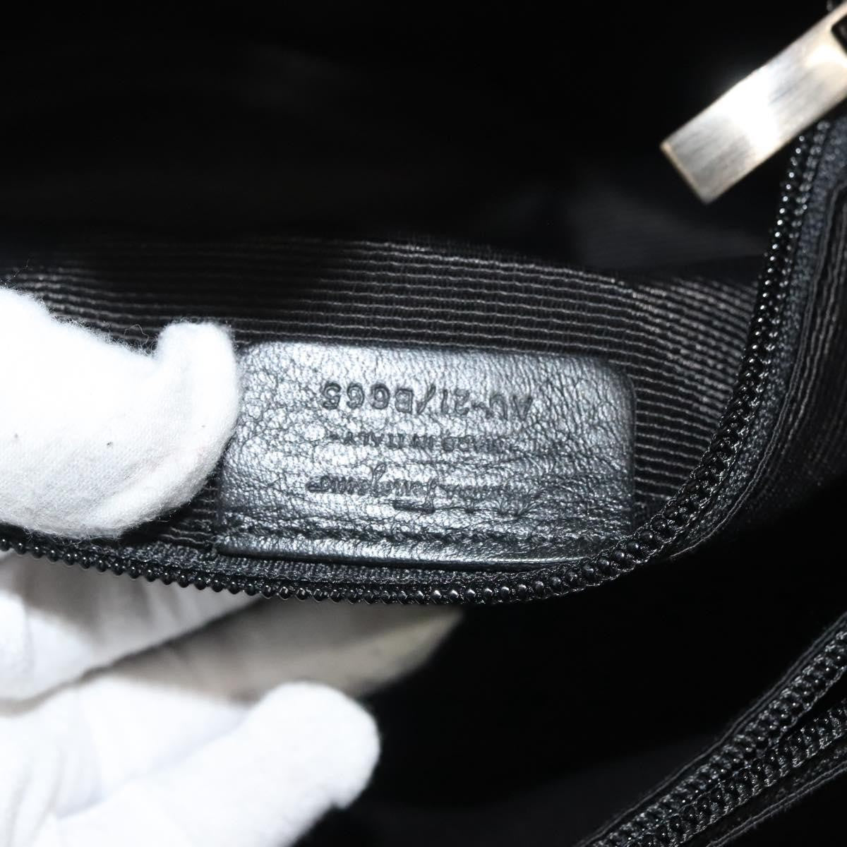 Salvatore Ferragamo Vala Patent Leather Black Patent_Leather Handbag (Pre-Owned)