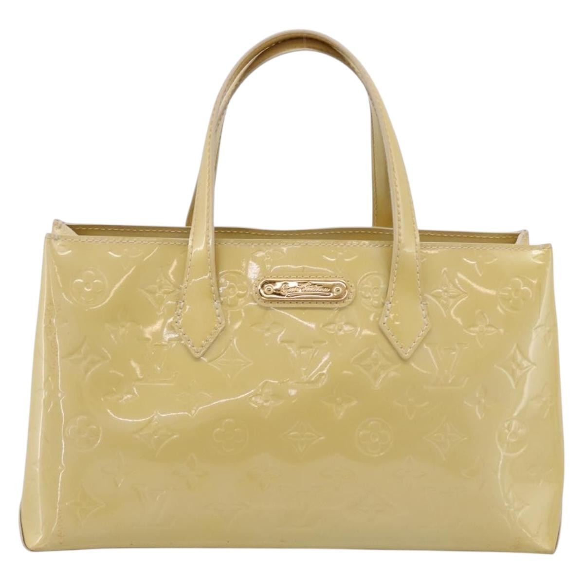 Louis Vuitton Wilshire Monogram Vernis Yellow Patent_Leather Handbag (Pre-Owned)