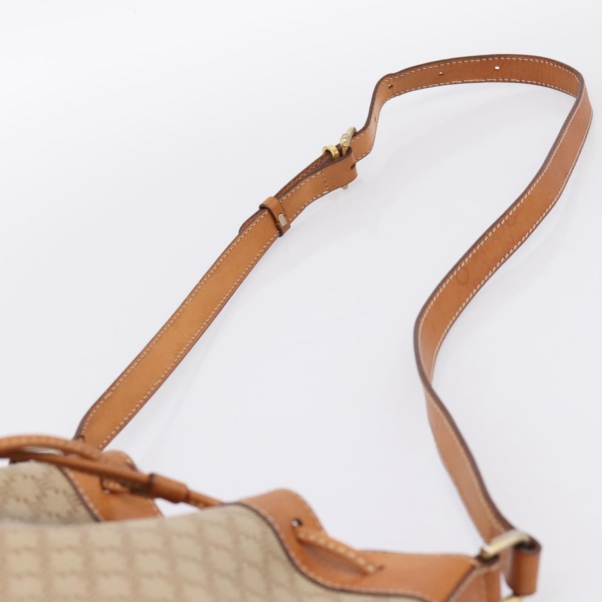 Celine Macadam Leather Beige Canvas Shoulder Bag Bag (Pre-Owned)