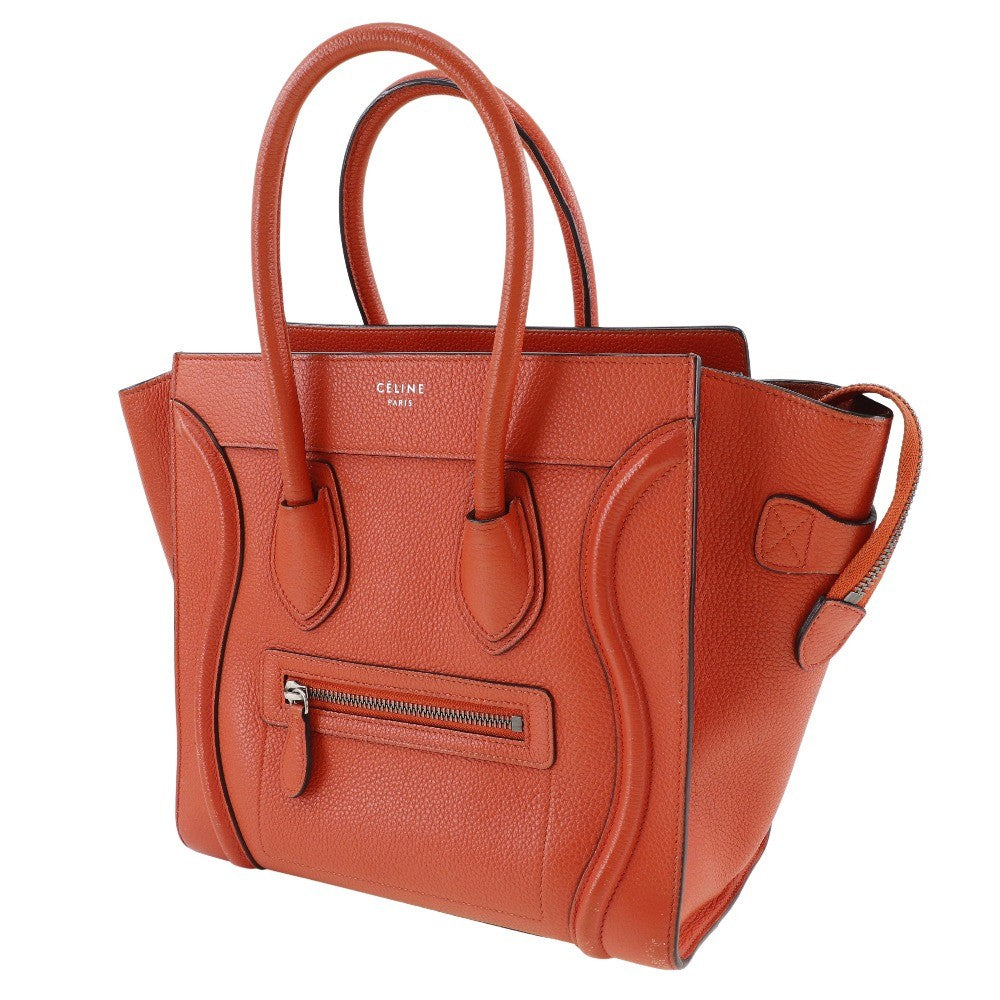 Celine Luggage Grainy Leather Red Calfskin Handbag (Pre-Owned)