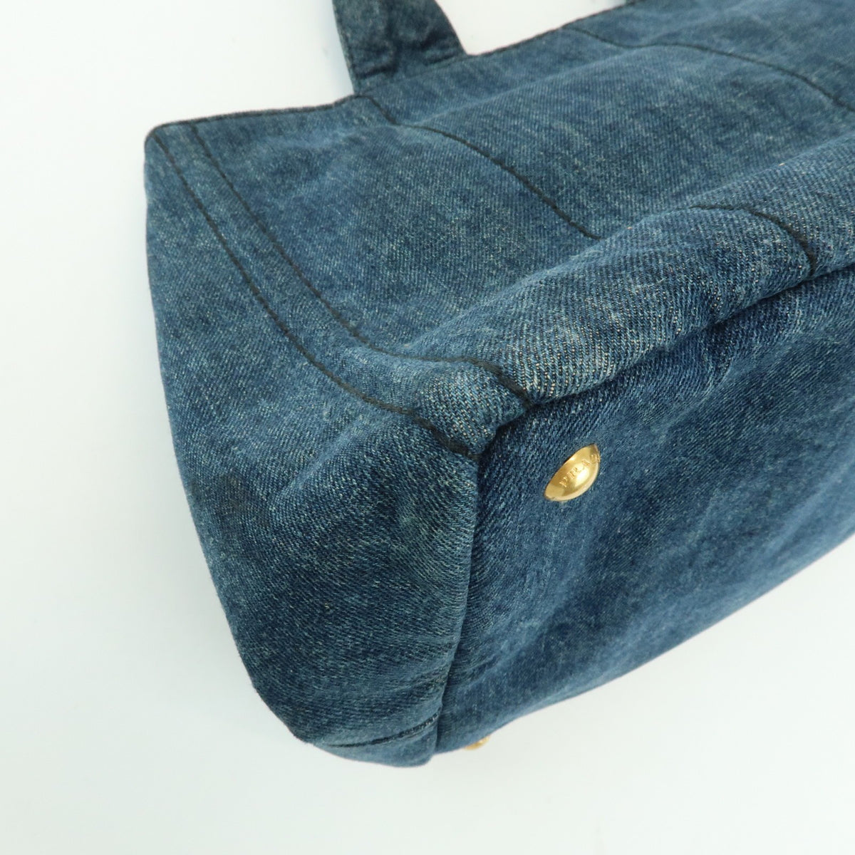 Prada Canapa Denim Blue Denim_Jeans Tote Bag Bag (Pre-Owned)