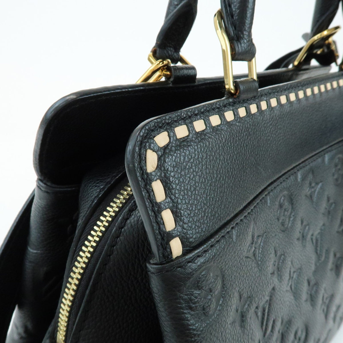 Louis Vuitton Vosges Whipstitch Monogram Empreinte Leather Black Leather Handbag (Pre-Owned)