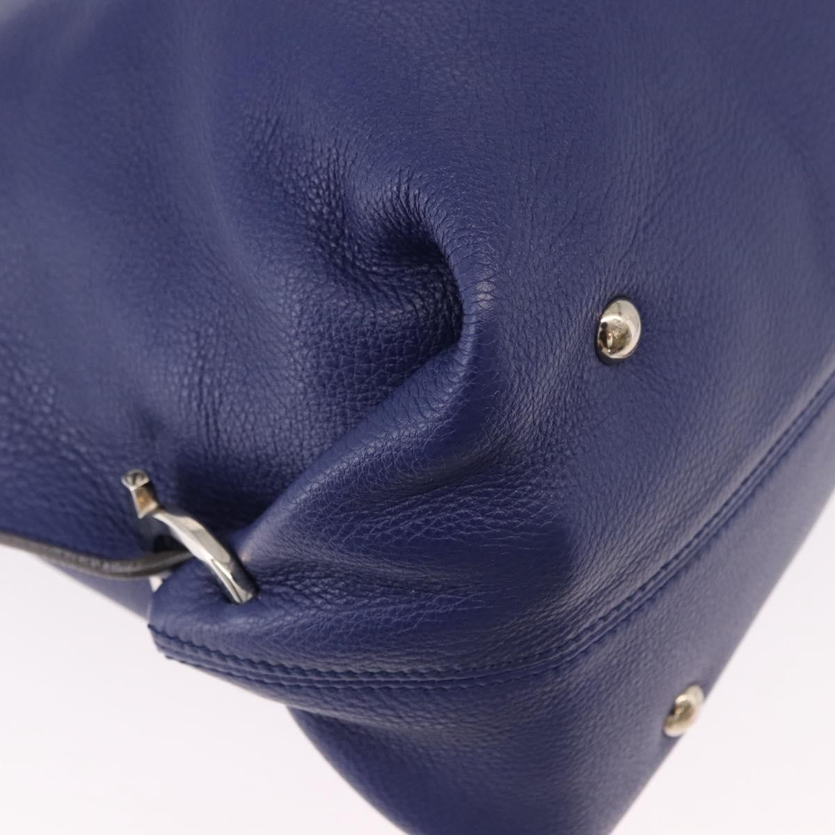 Salvatore Ferragamo Sofia Satchel Leather Blue Leather Handbag (Pre-Owned)