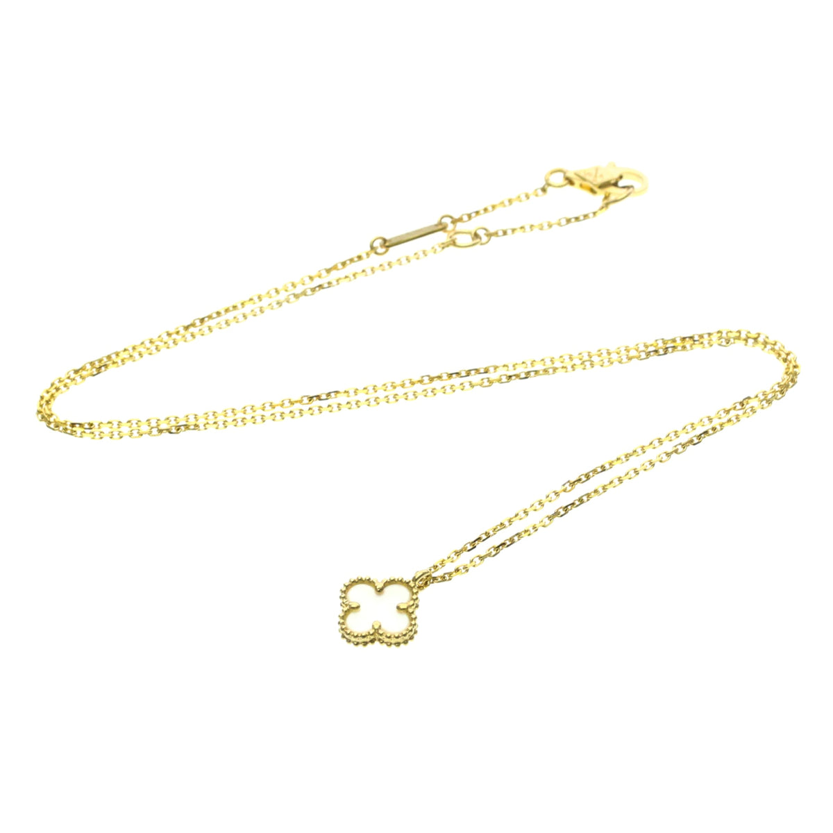 Van Cleef & Arpels Sweet Alhambra Pendant 18K Yellow Gold And Mother Of Pearl Gold Yellow_Gold Necklace Jewelry (Pre-Owned)