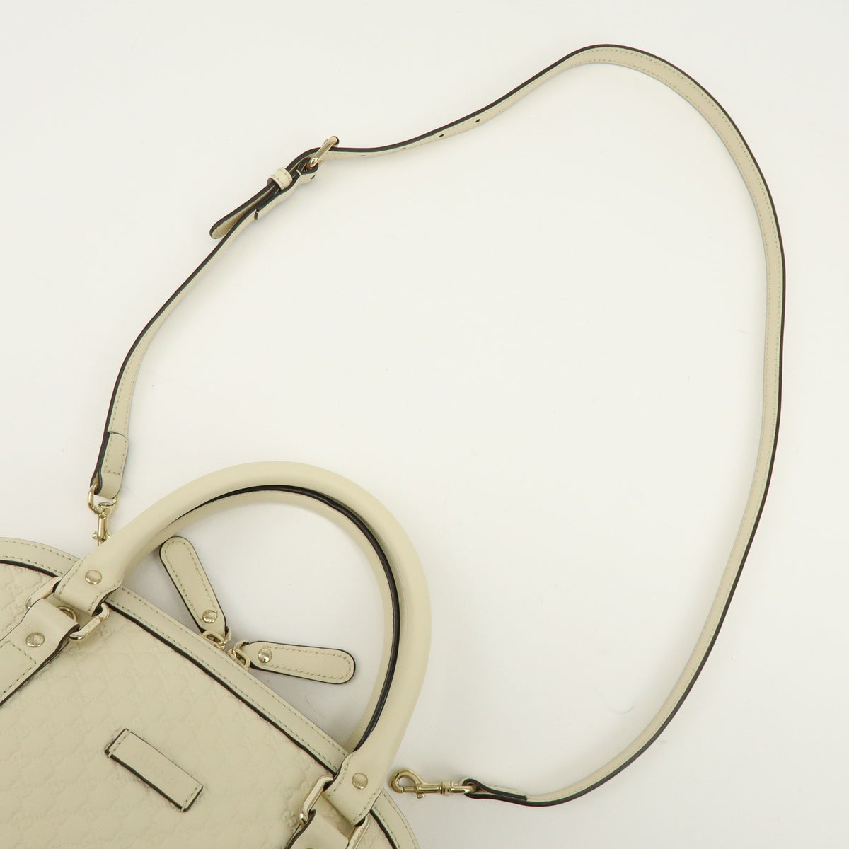 Gucci Convertible Dome Satchel Microguccissima Leather Beige Leather Handbag (Pre-Owned)