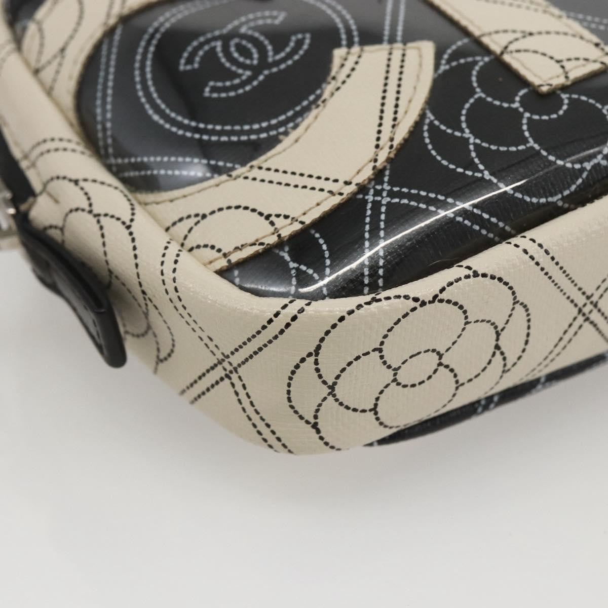 Chanel Logo Camera Case Clutch Printed Coated Canvas Black Pvc Clutche & Pouche Bag (Pre-Owned)