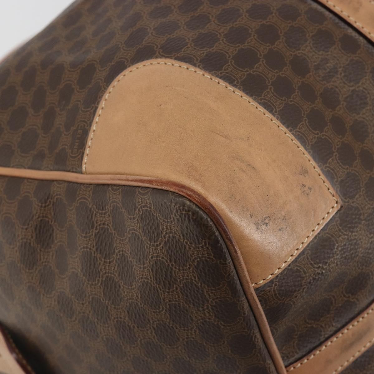 Celine Vintage Duffle Macadam Coated Canvas Brown Pvc Travel Bag Bag (Pre-Owned)