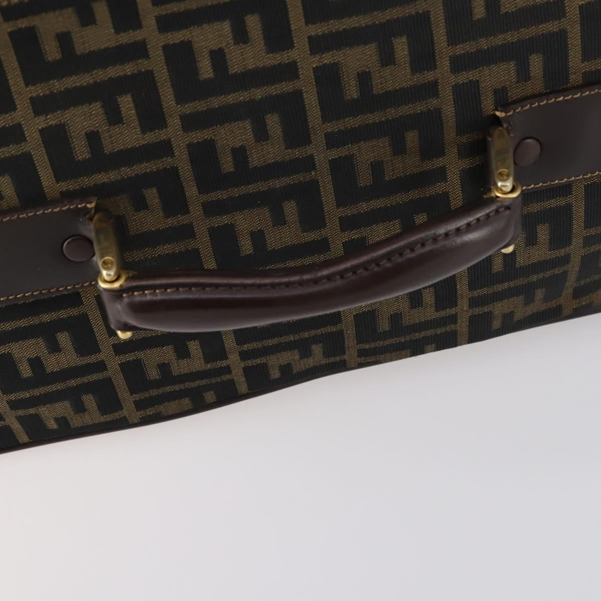 Fendi Vintage Rolling Suitcase Zucca Canvas Brown Canvas Travel Bag Bag (Pre-Owned)