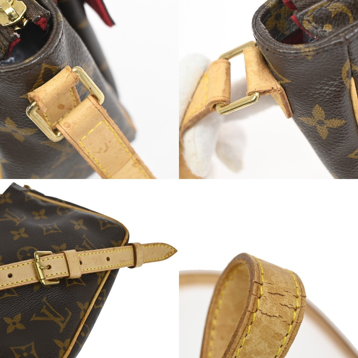 Louis Vuitton Viva Cite Monogram Canvas Brown Leather Handbag (Pre-Owned)
