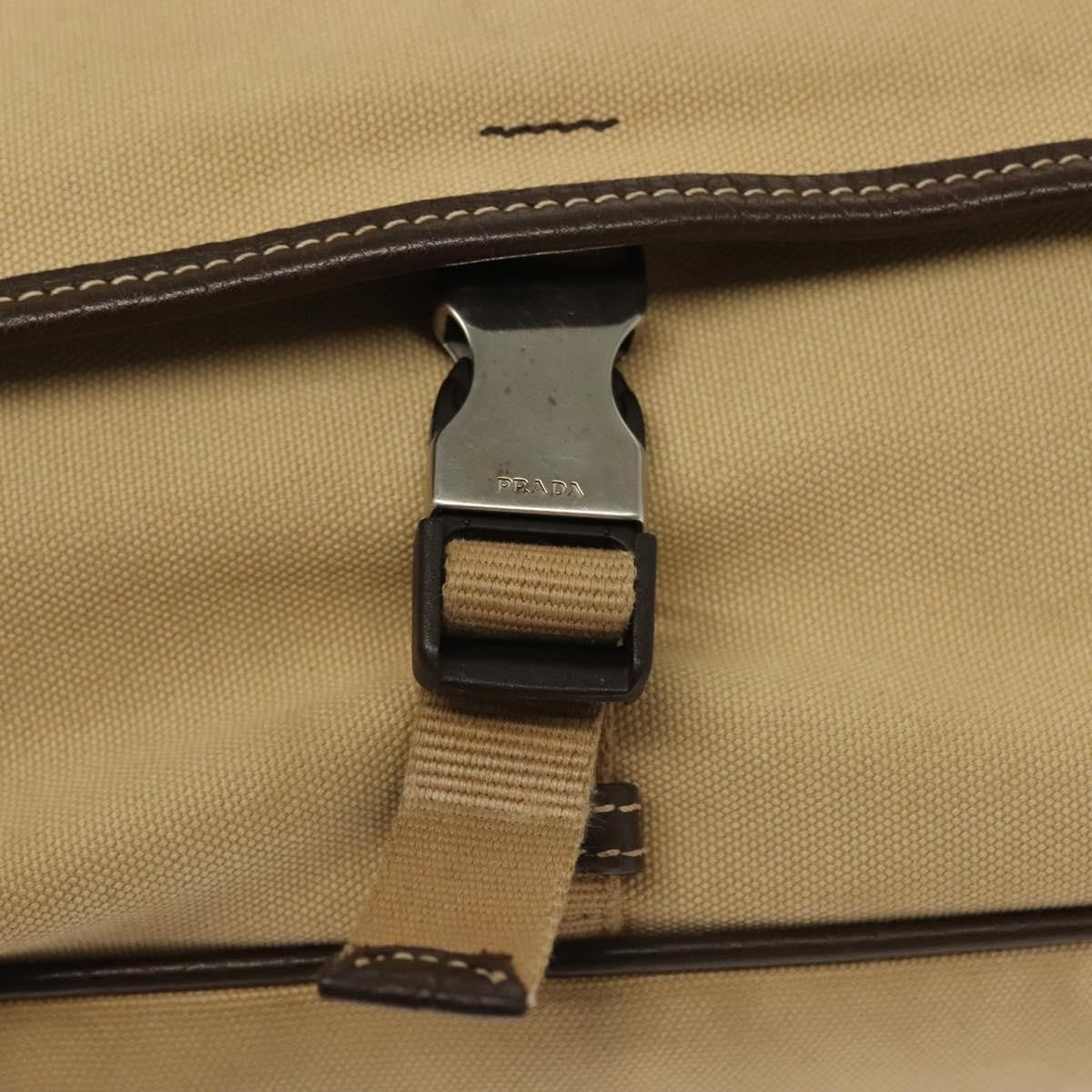 Prada Vintage Canvas Beige Canvas Shoulder Bag Bag (Pre-Owned)