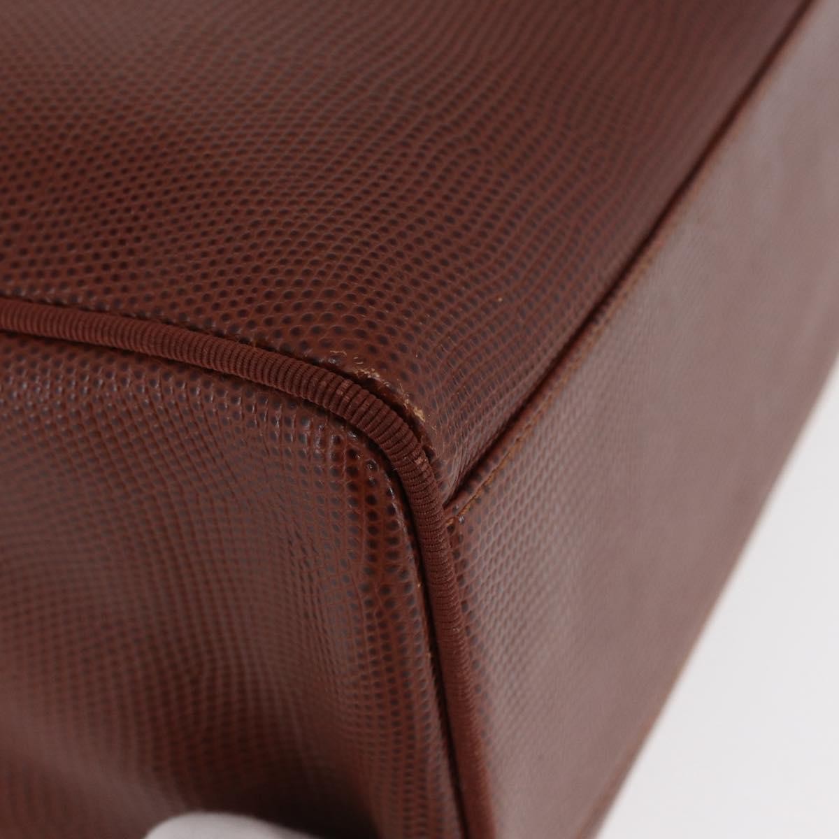 Salvatore Ferragamo Vala Tote Embossed Leather Brown Leather Tote Bag Bag (Pre-Owned)
