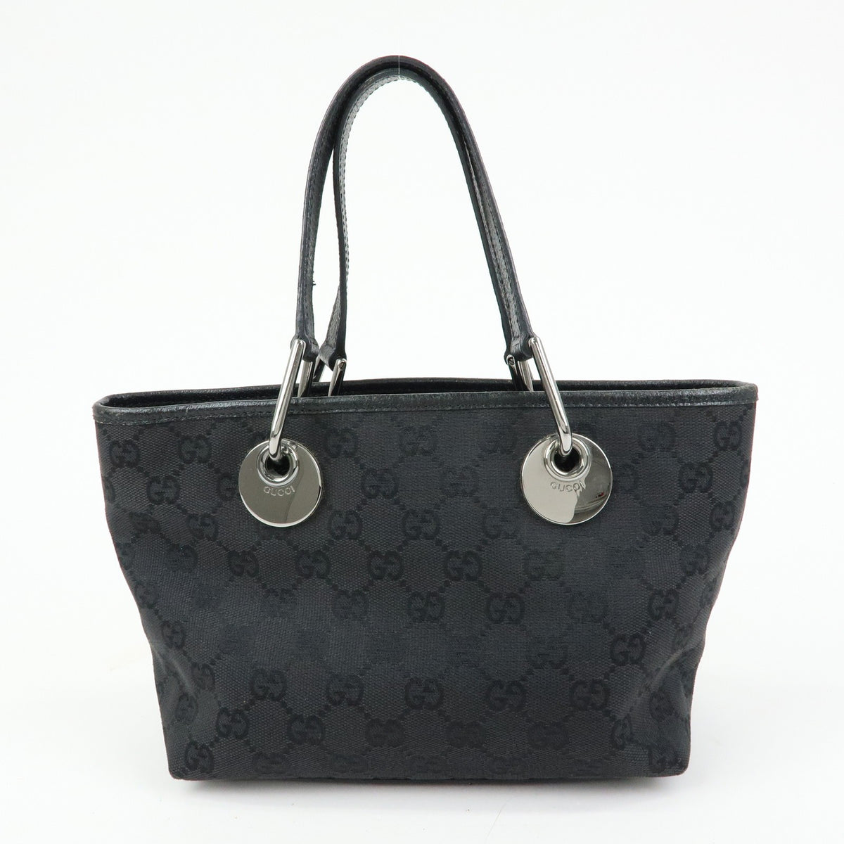 Gucci Eclipse Gg Canvas Black Canvas Tote Bag Bag (Pre-Owned)