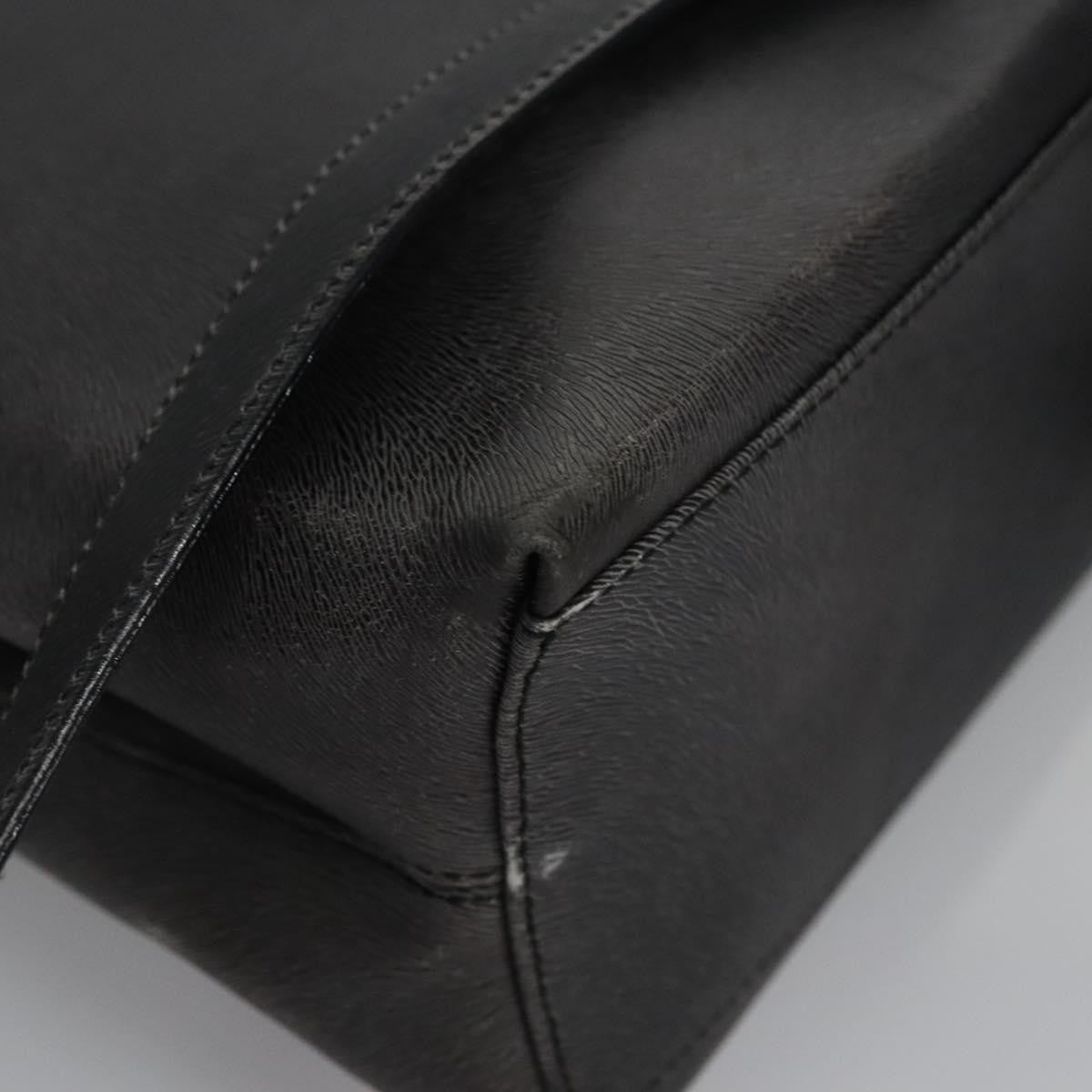 Salvatore Ferragamo Gancini Leather Black Leather Handbag (Pre-Owned)