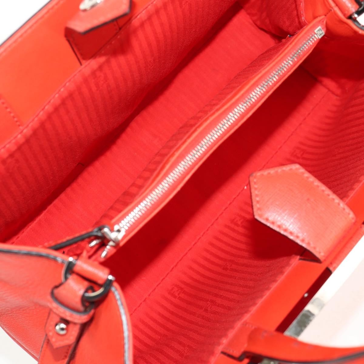 Fendi 2Jours Leather Red Leather Tote Bag Bag (Pre-Owned)