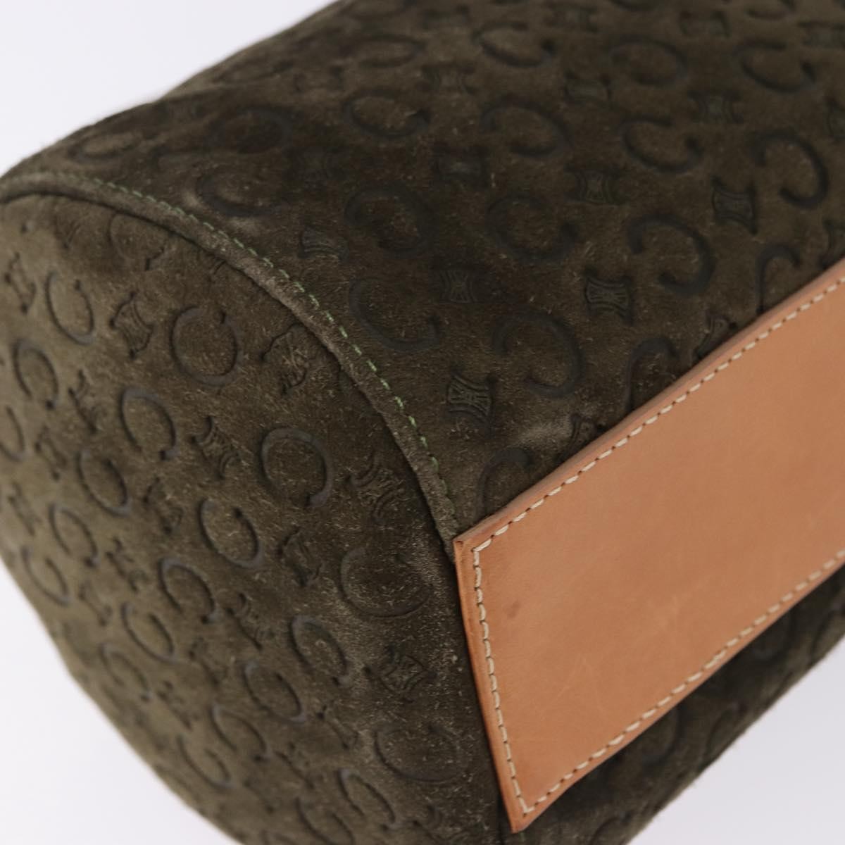 Celine C Macadam Suede And Leather Green Suede Handbag (Pre-Owned)