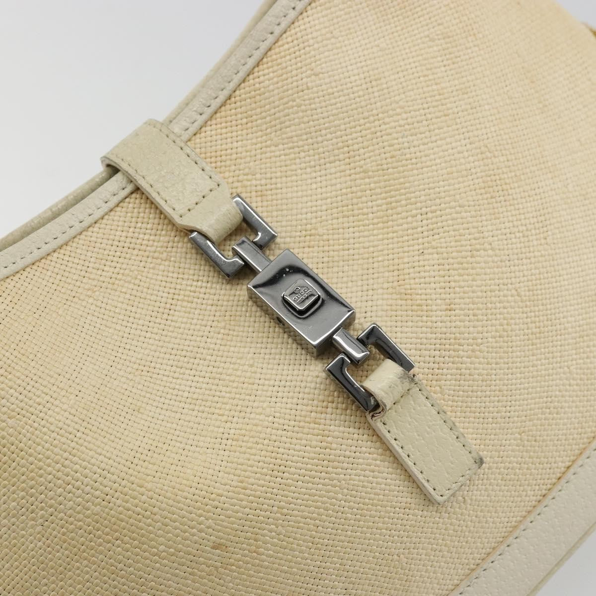 Gucci Vintage Jackie Shoulder Canvas And Leather Beige Canvas Handbag (Pre-Owned)