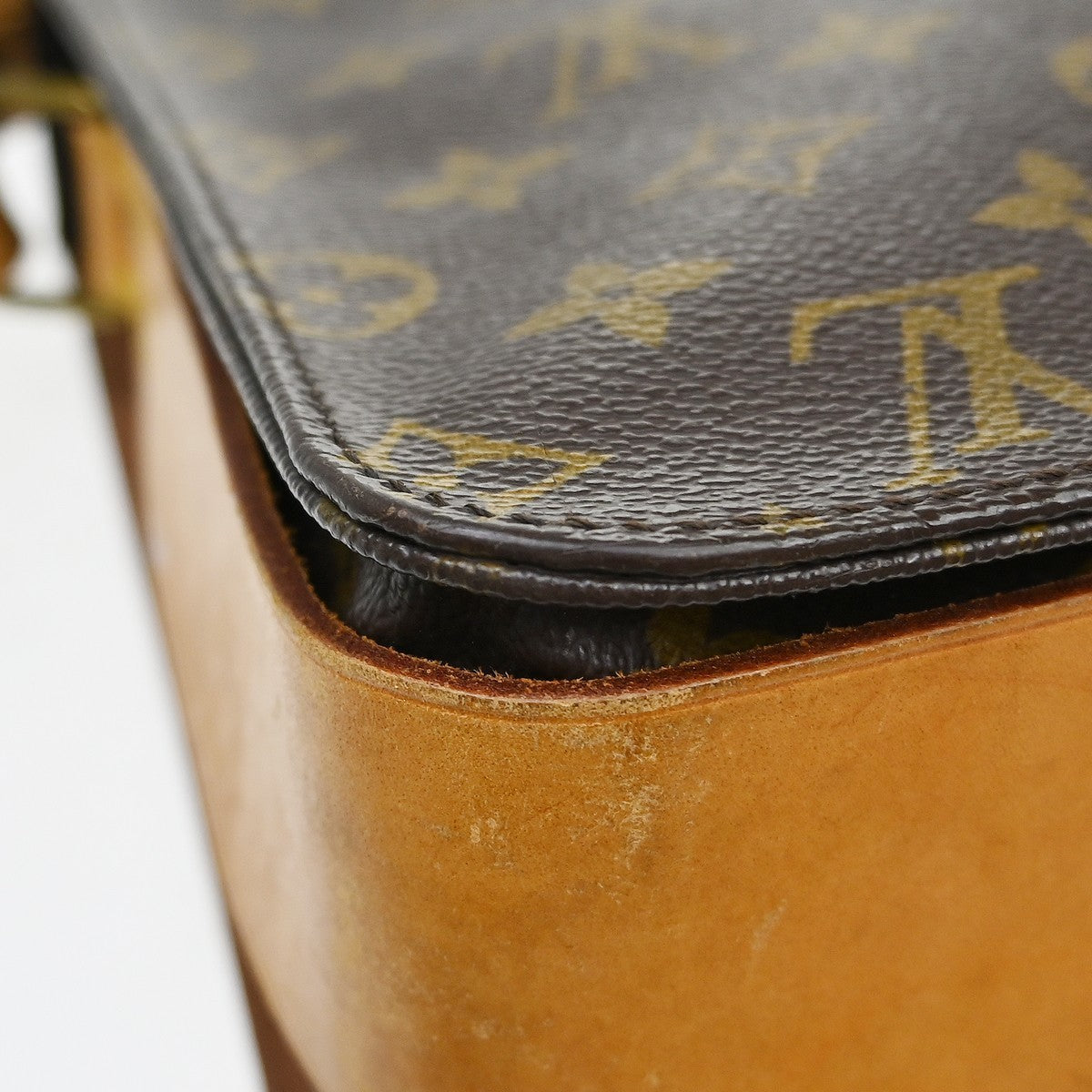 Louis Vuitton Cartouchiere Monogram Canvas Brown Canvas Handbag (Pre-Owned)