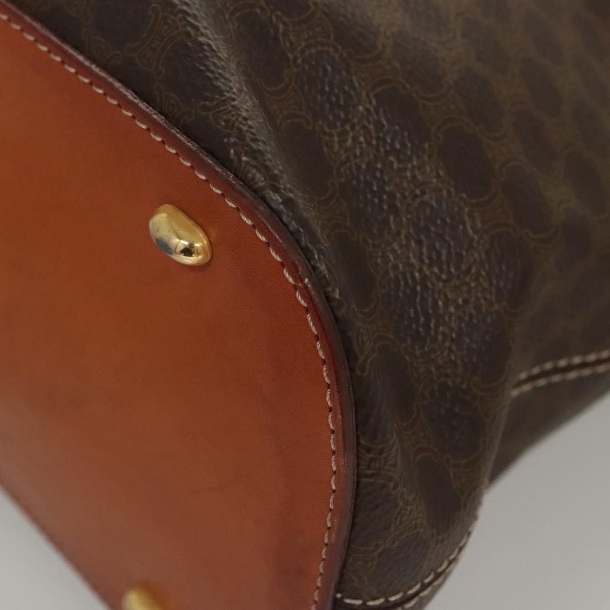 Celine Macadam Macadam With Leather Brown Canvas Handbag (Pre-Owned)