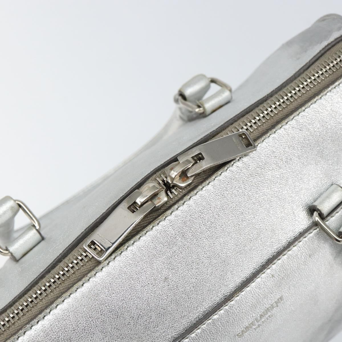 Saint Laurent Classic Duffle Leather Silver Leather Handbag (Pre-Owned)