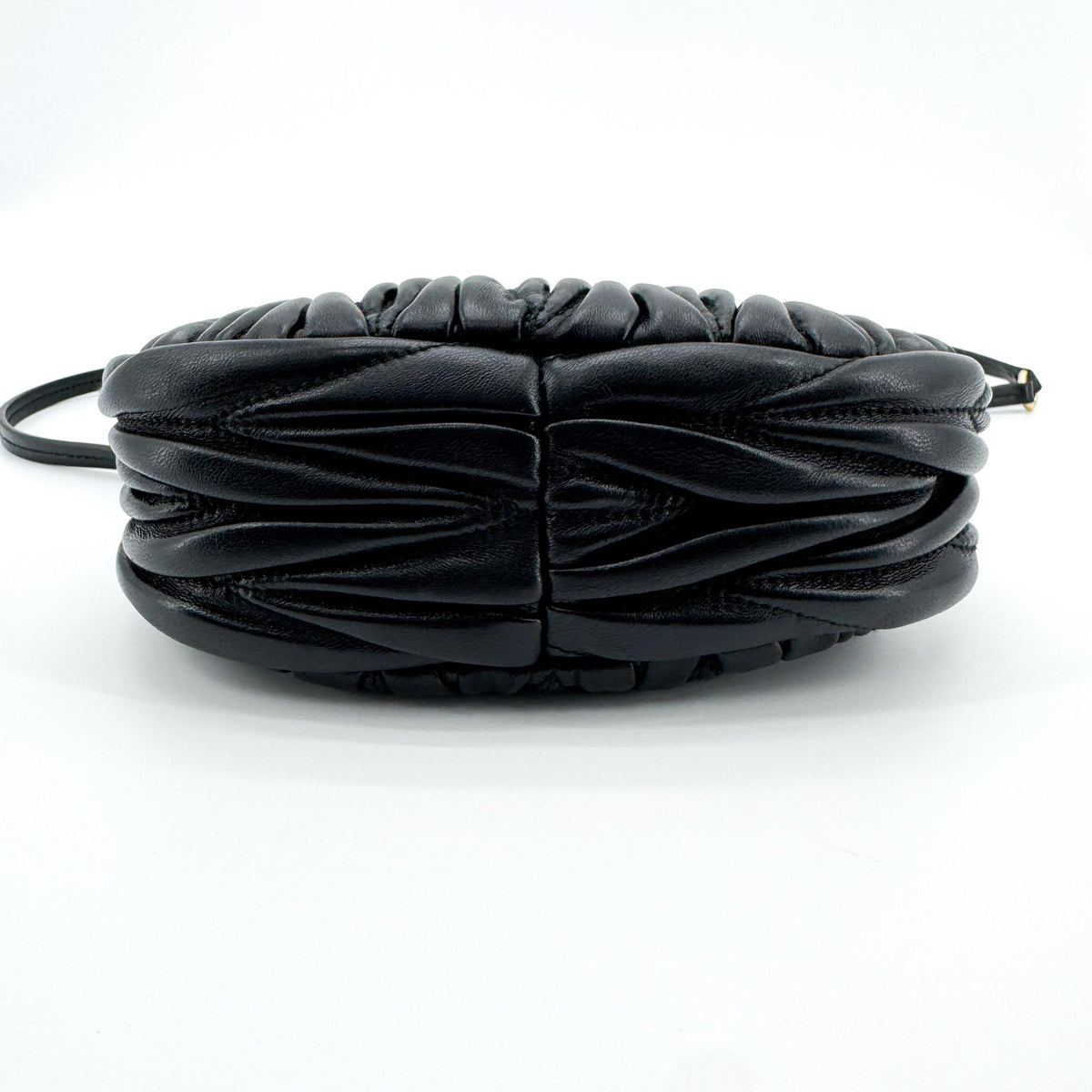 Miu Miu Wander Hobo Matelasse Leather Black Leather Shoulder Bag Bag (Pre-Owned)