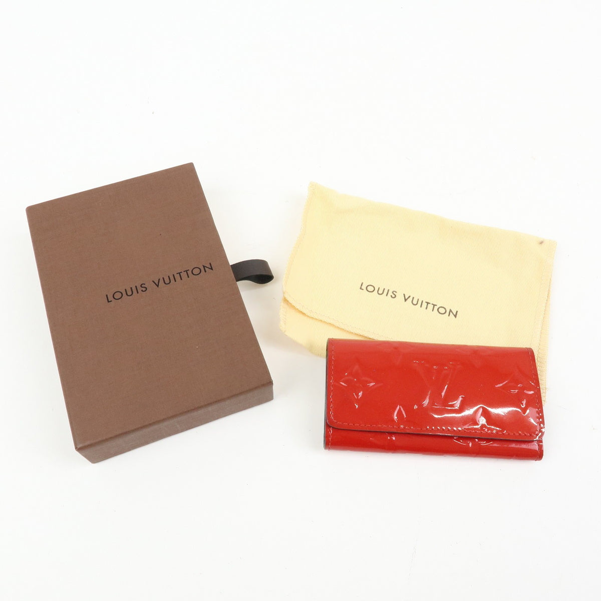 Louis Vuitton Multiclés 4 Cuir Verni Red Patent_Leather Wallets Accessory (Pre-Owned)