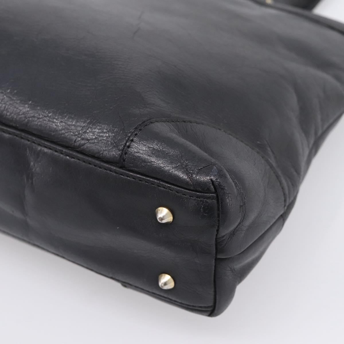 Celine Tote Leather Black Leather Tote Bag Bag (Pre-Owned)