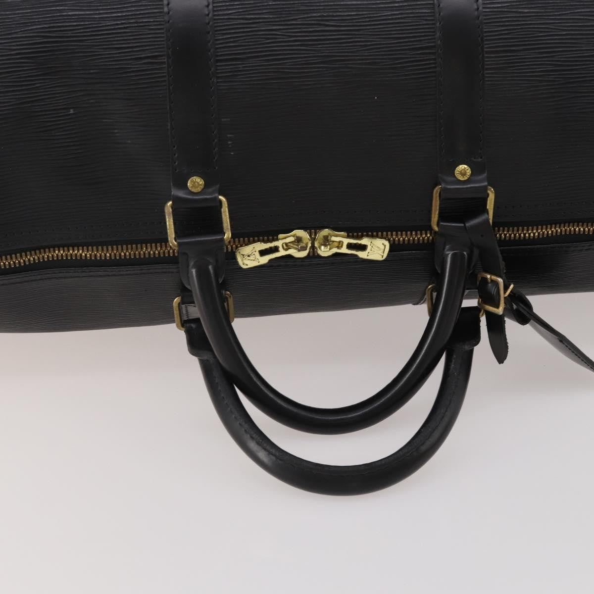 Louis Vuitton Keepall Epi Leather Black Leather Travel Bag Bag (Pre-Owned)