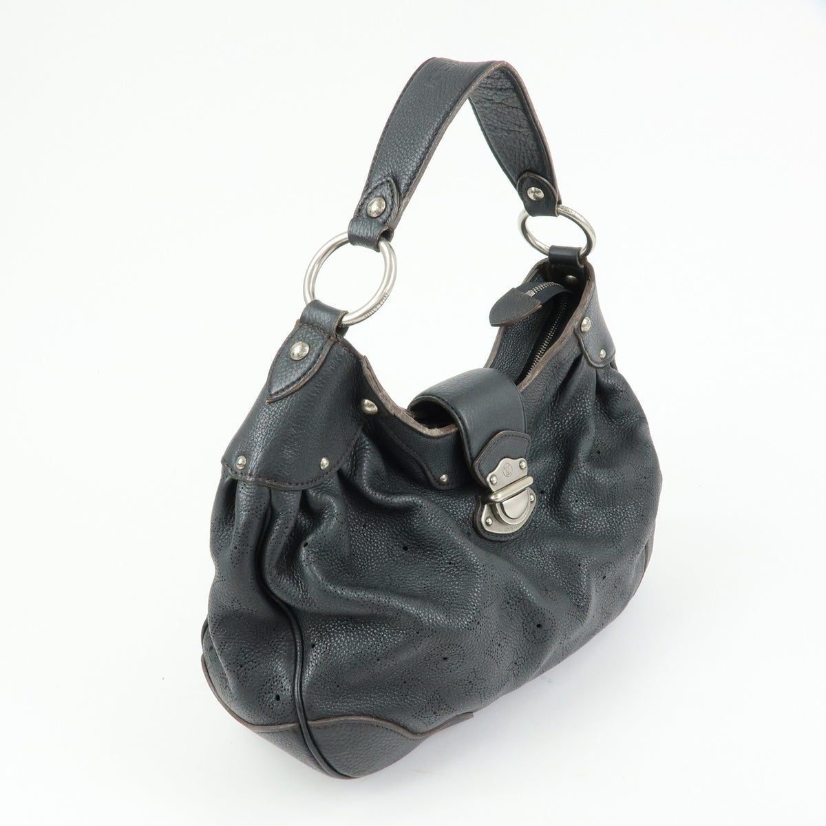 Louis Vuitton Solar Mahina Leather Black Leather Handbag (Pre-Owned)