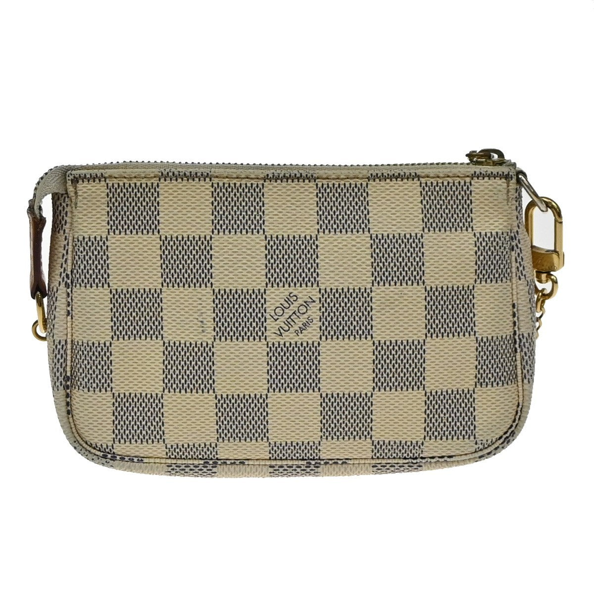Louis Vuitton Mini Pochette Accessoires Damier Canvas White Canvas Clutche & Pouche Bag (Pre-Owned)