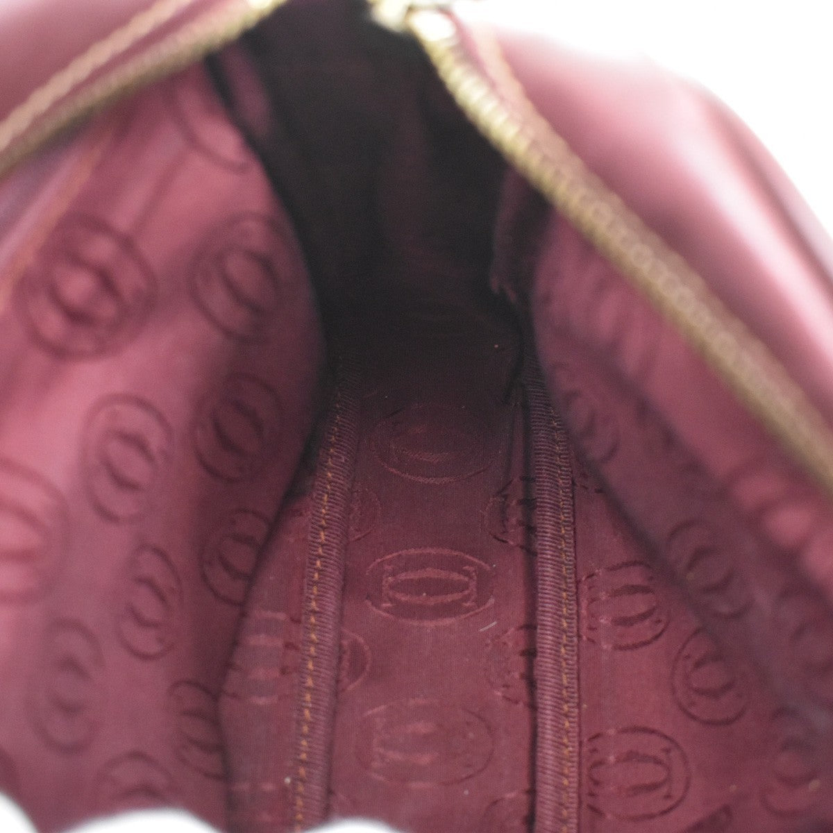 Cartier Must De Cartier Leather Red Leather Shoulder Bag Bag (Pre-Owned)