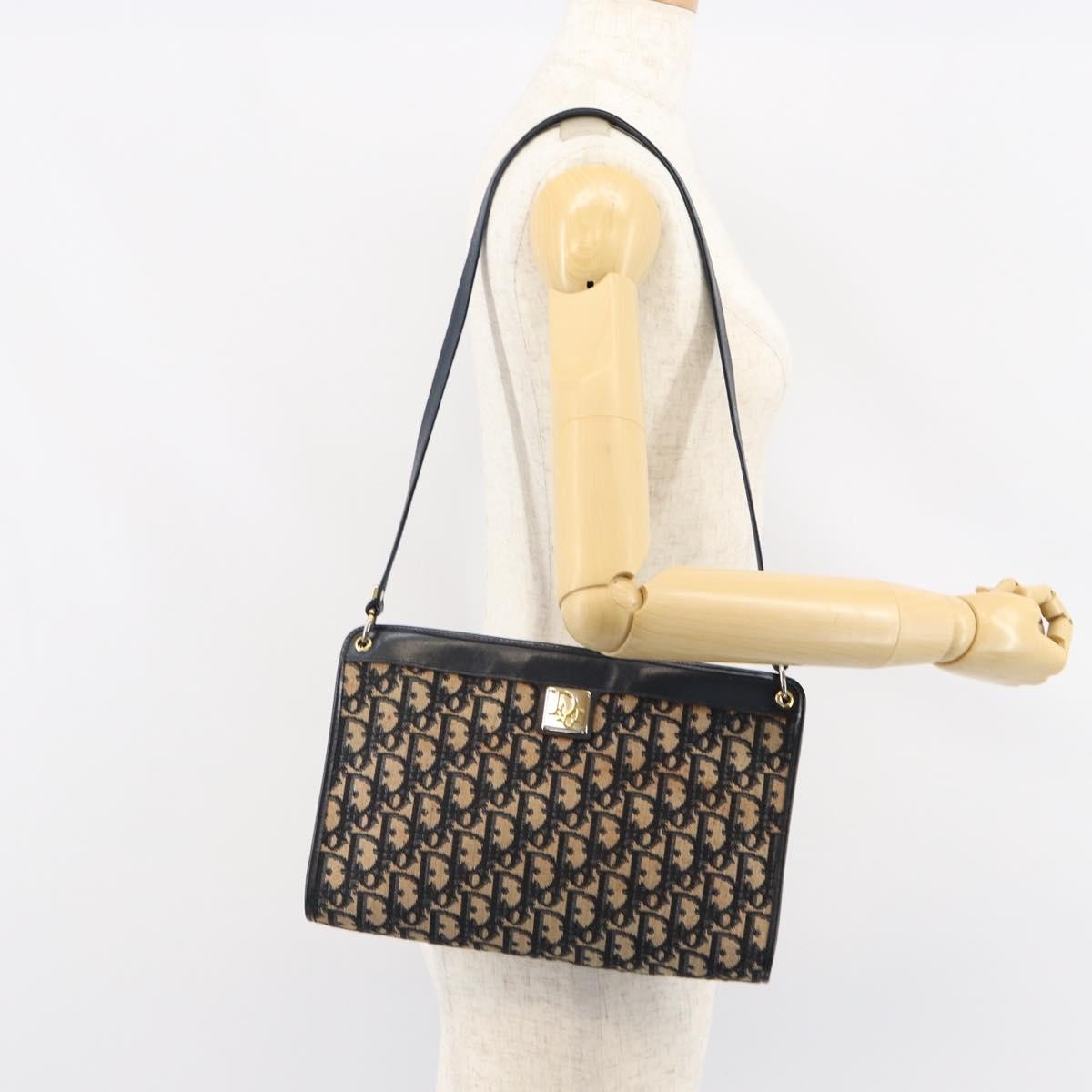 Christian Dior Vintage Trotter Canvas Navy Canvas Shoulder Bag Bag (Pre-Owned)