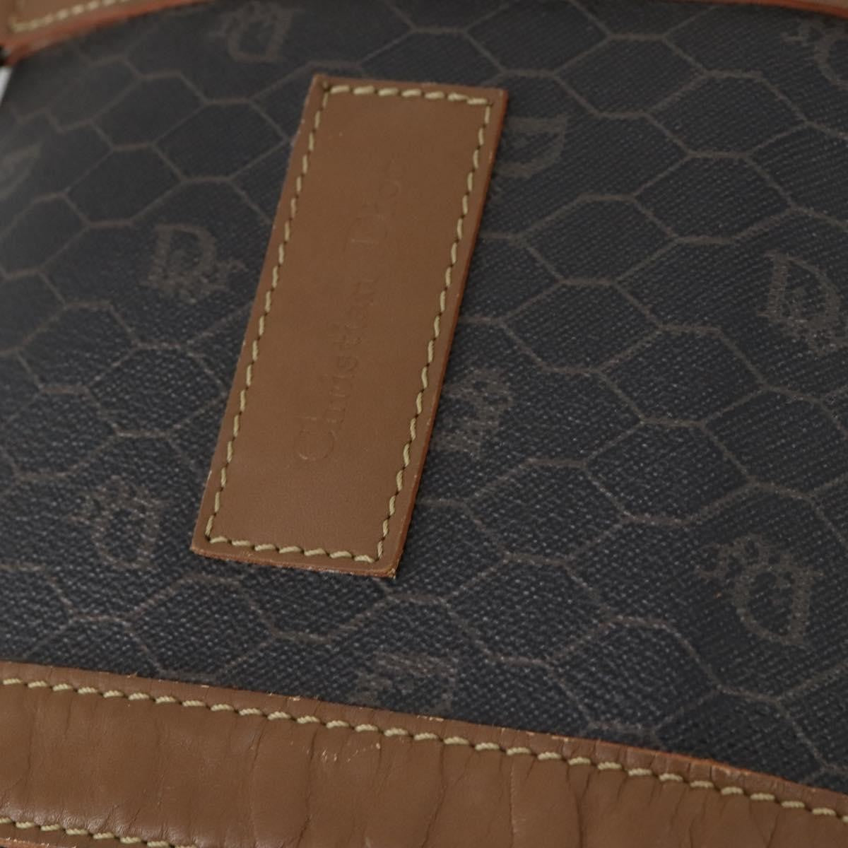 Christian Dior Vintage Honeycomb Boston Canvas And Leather Black Canvas Travel Bag Bag (Pre-Owned)