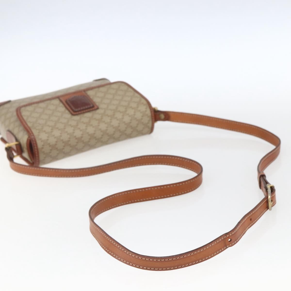 Celine Vintage Macadam Canvas And Leather Beige Canvas Shoulder Bag Bag (Pre-Owned)
