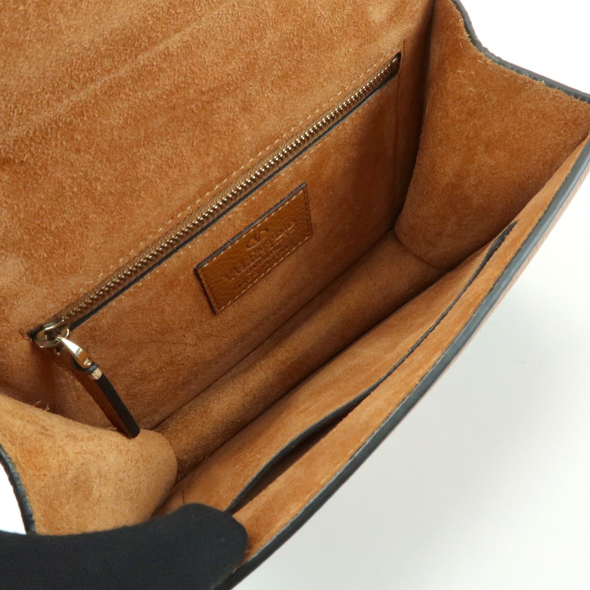 Valentino Garavani Glam Lock Leather Brown Leather Shoulder Bag Bag (Pre-Owned)