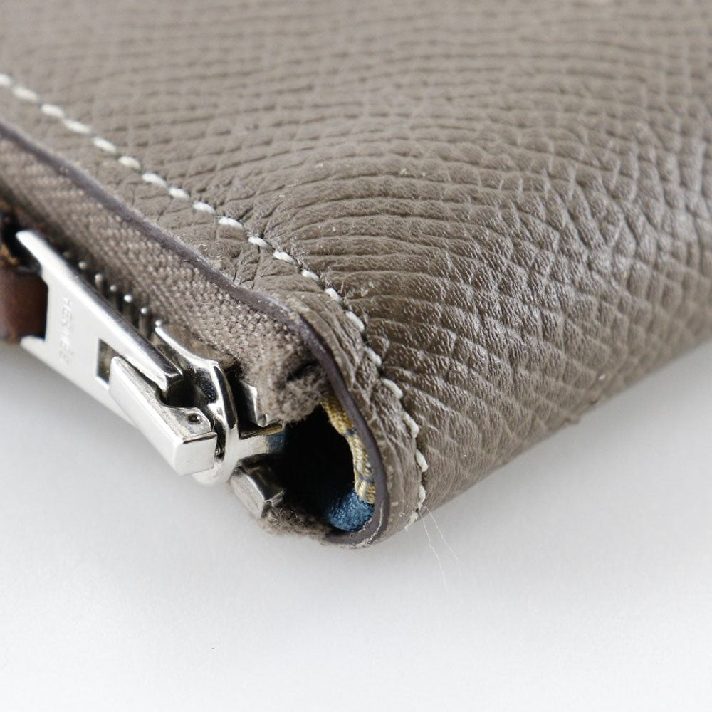 Hermes Azap Zip Around Epsom Beige Leather Wallets Accessory (Pre-Owned)