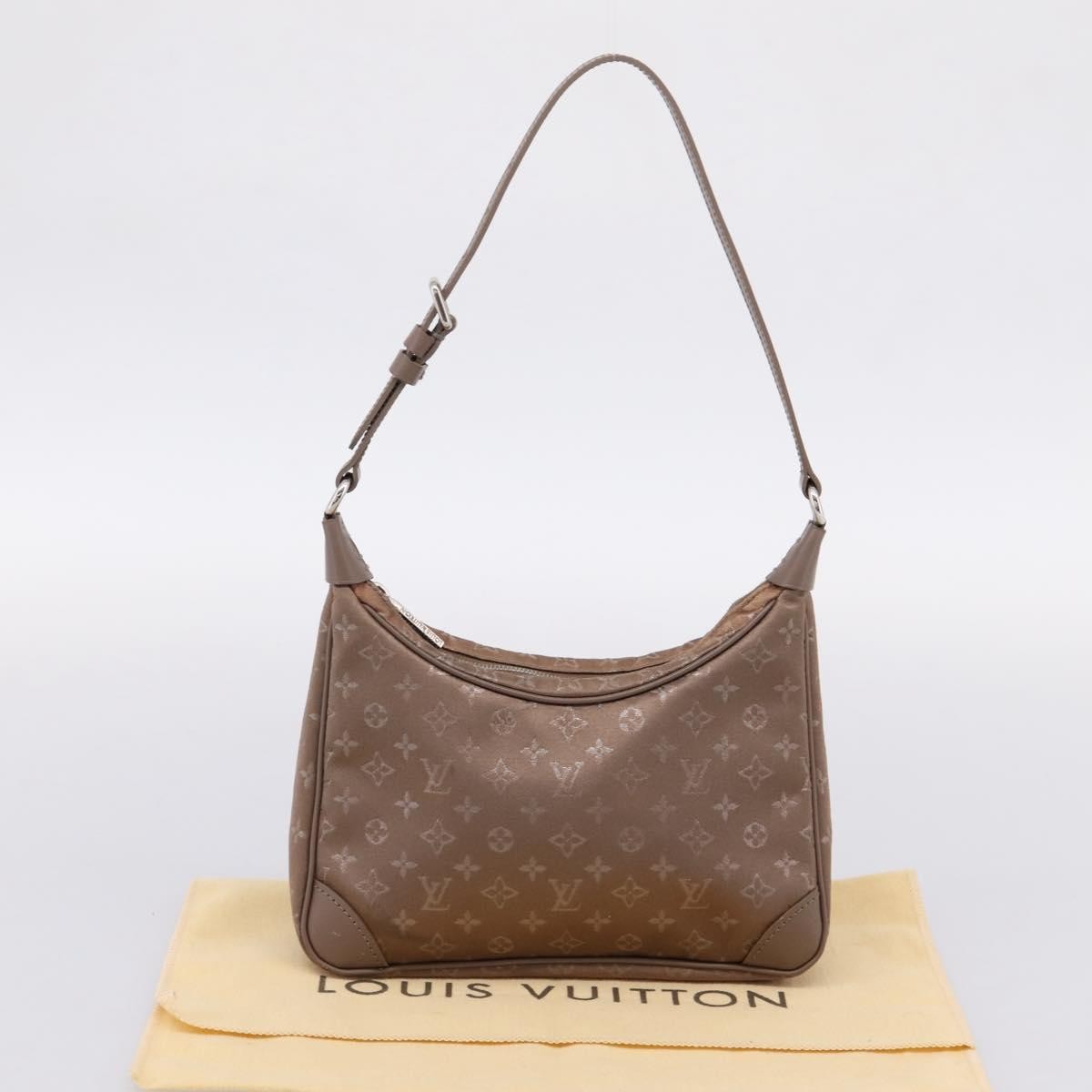 Louis Vuitton Boulogne Monogram Satin Beige Canvas Handbag (Pre-Owned)