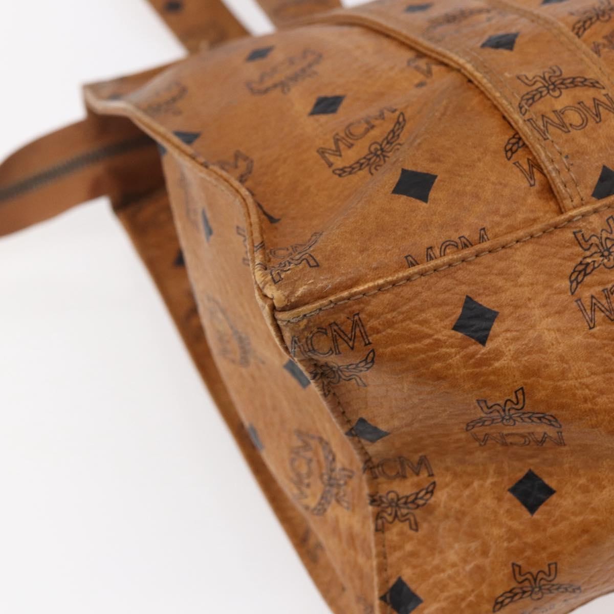 MCM Vintage Visetos Canvas Brown Canvas Tote Bag Bag (Pre-Owned)