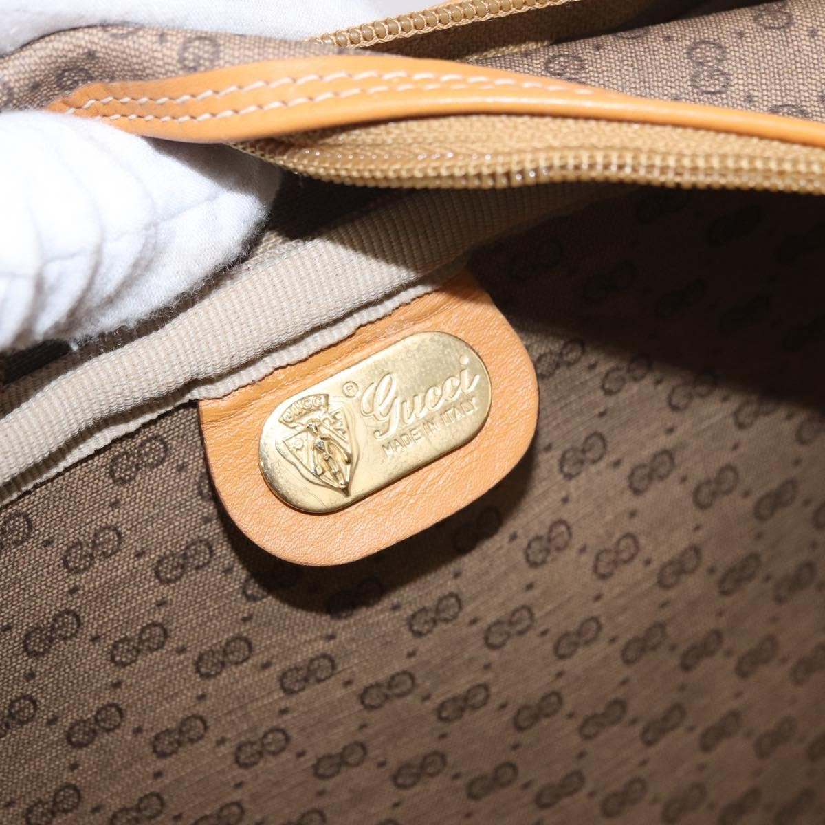 Gucci Micro Gg Canvas Canvas Beige Canvas Shoulder Bag Bag (Pre-Owned)