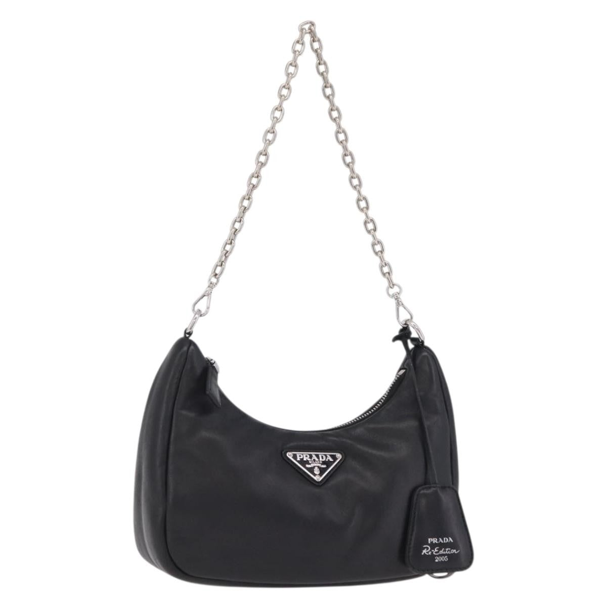 Prada Re-Edition 2005 Nappa Leather Black Leather Shoulder Bag Bag (Pre-Owned)