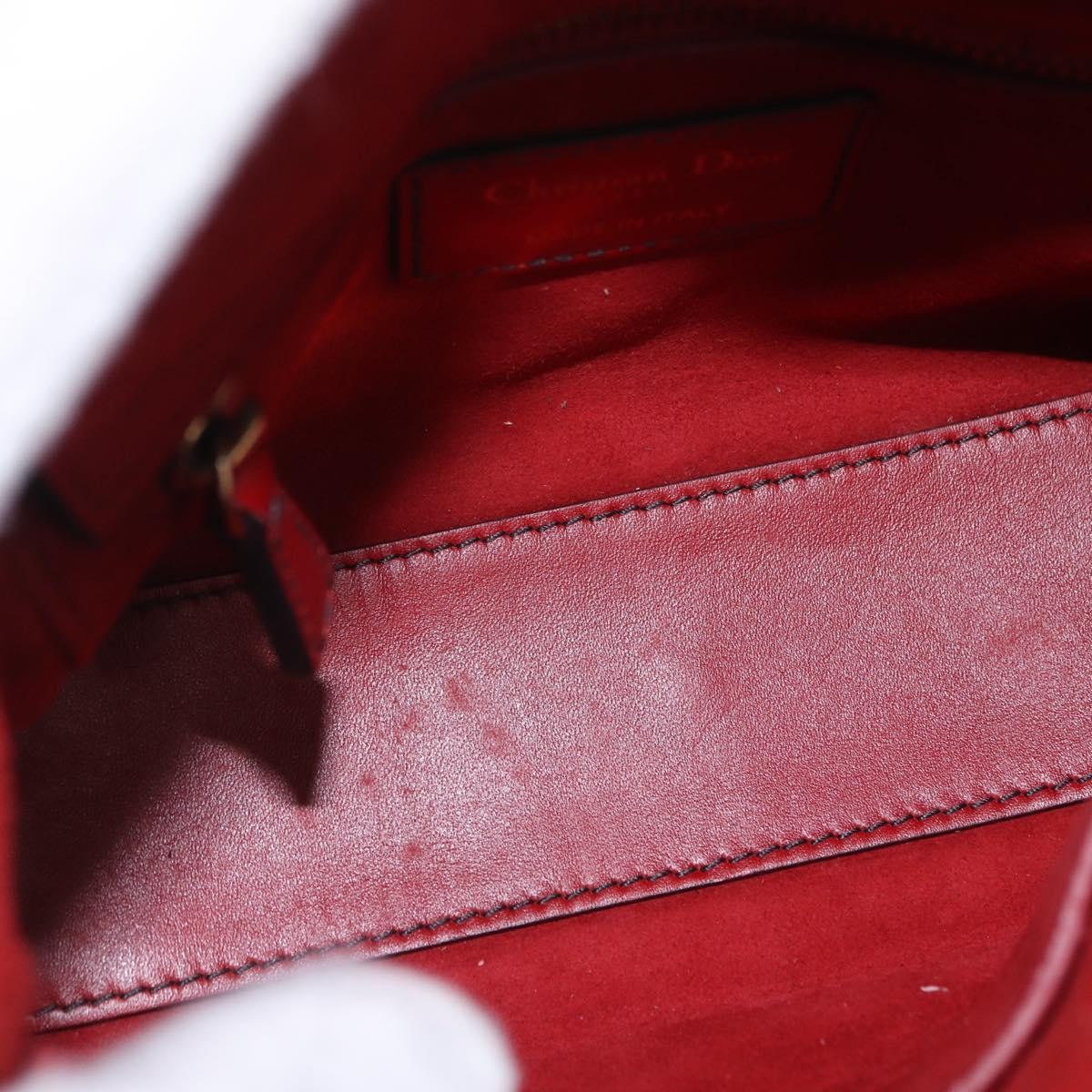 Christian Dior Lady Dior Red Leather Handbag (Pre-Owned)