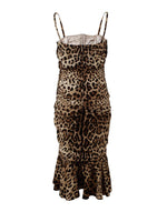 Dolce & Gabbana Elegant Leopard Print Cady Women's Dress