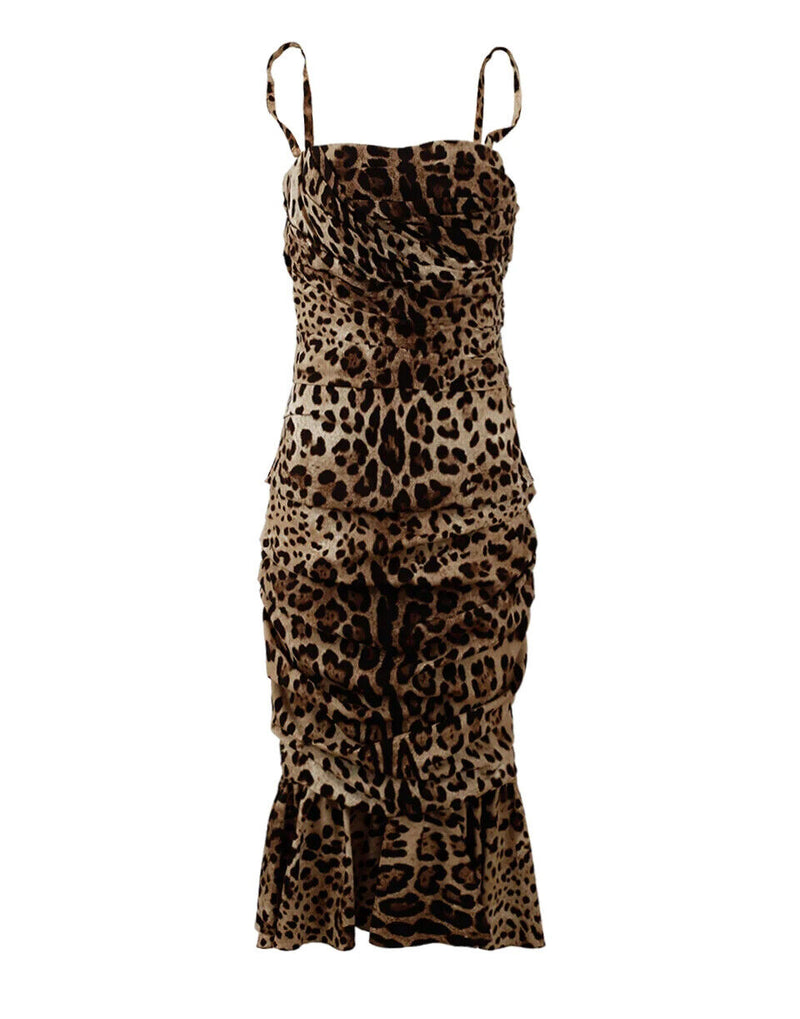 Dolce & Gabbana Elegant Leopard Print Cady Women's Dress