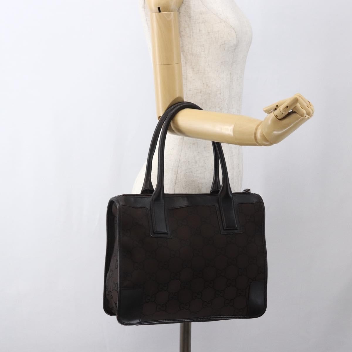 Gucci Gg Canvas Canvas Brown Canvas Tote Bag Bag (Pre-Owned)