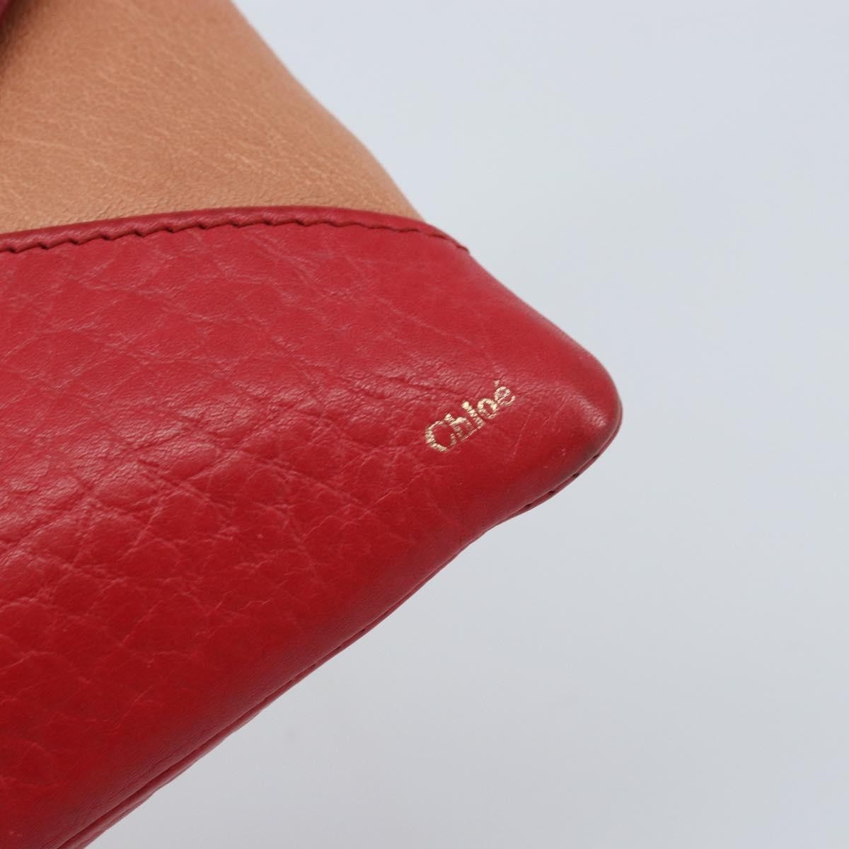 Chloe Envelope Wallet On Chain Leather Red Leather Shoulder Bag Bag (Pre-Owned)