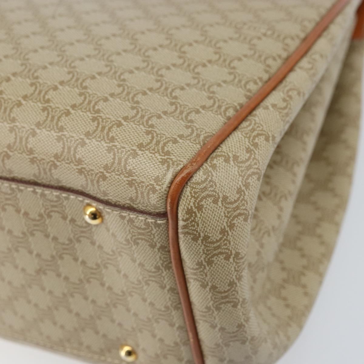 Celine Vintage Macadam Shopper Coated Canvas Beige Canvas Tote Bag Bag (Pre-Owned)