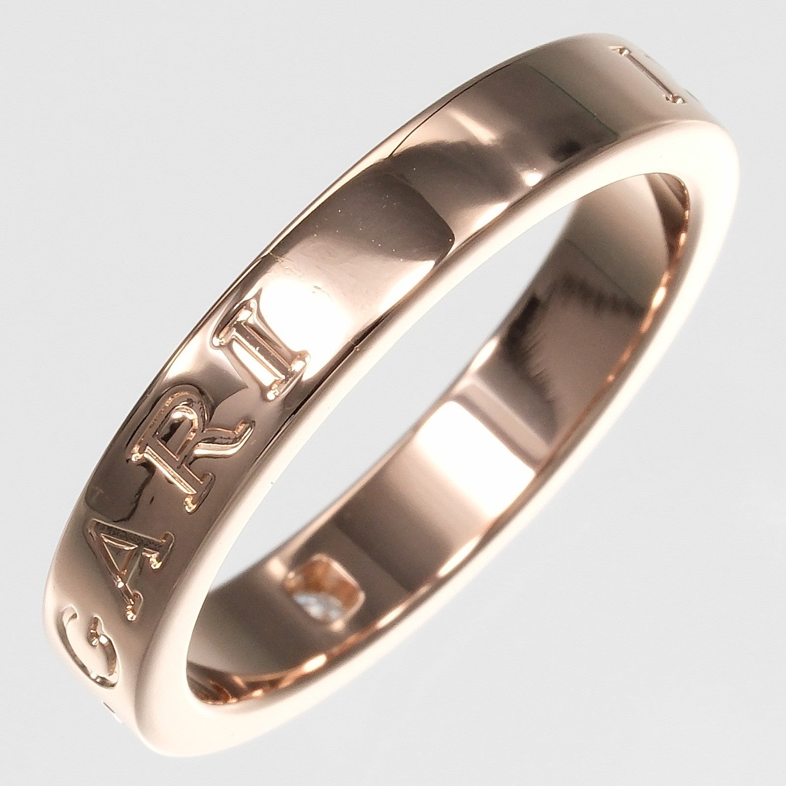 Bvlgari B.Zero1 Essential Logo Band 18K Rose Gold Gold Pink_Gold Ring Jewelry (Pre-Owned)