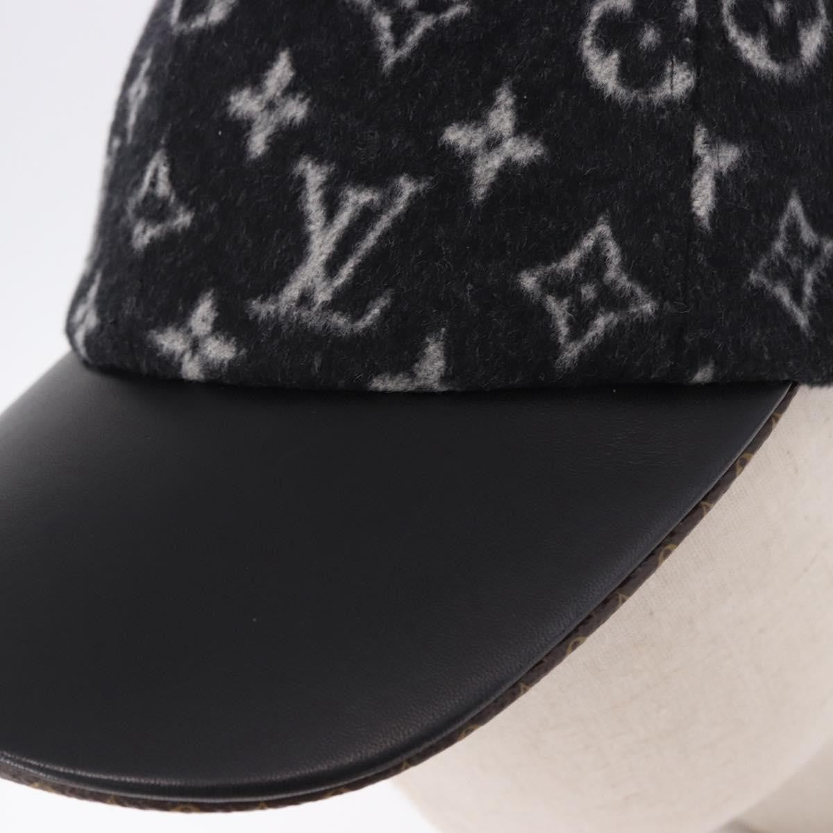 Louis Vuitton Carry On Baseball Cap Monogram Wool And Leather Black Wool Head Accessory Accessory (Pre-Owned)